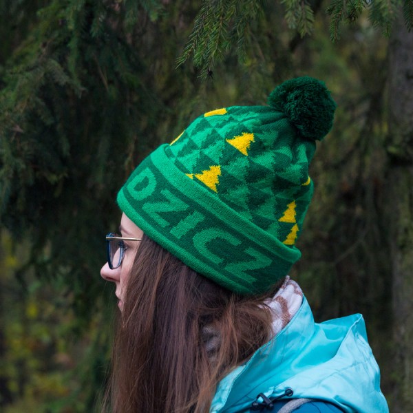 Czapka zimowa z pomponem DZICZ zielona