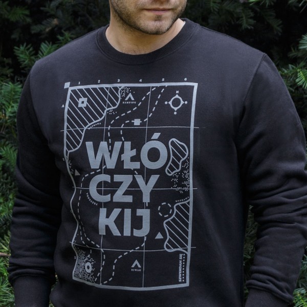 Bluza męska crewneck WŁÓCZYKIJ czarna